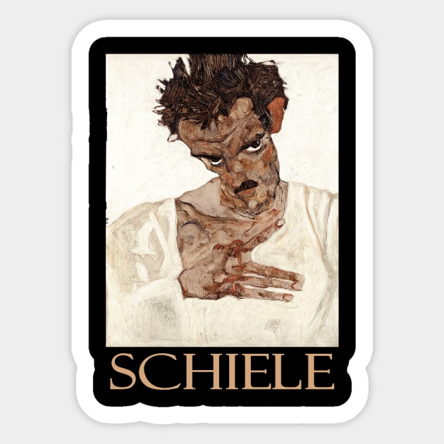 Self Portrait by Egon Schiele Sticker by Naves